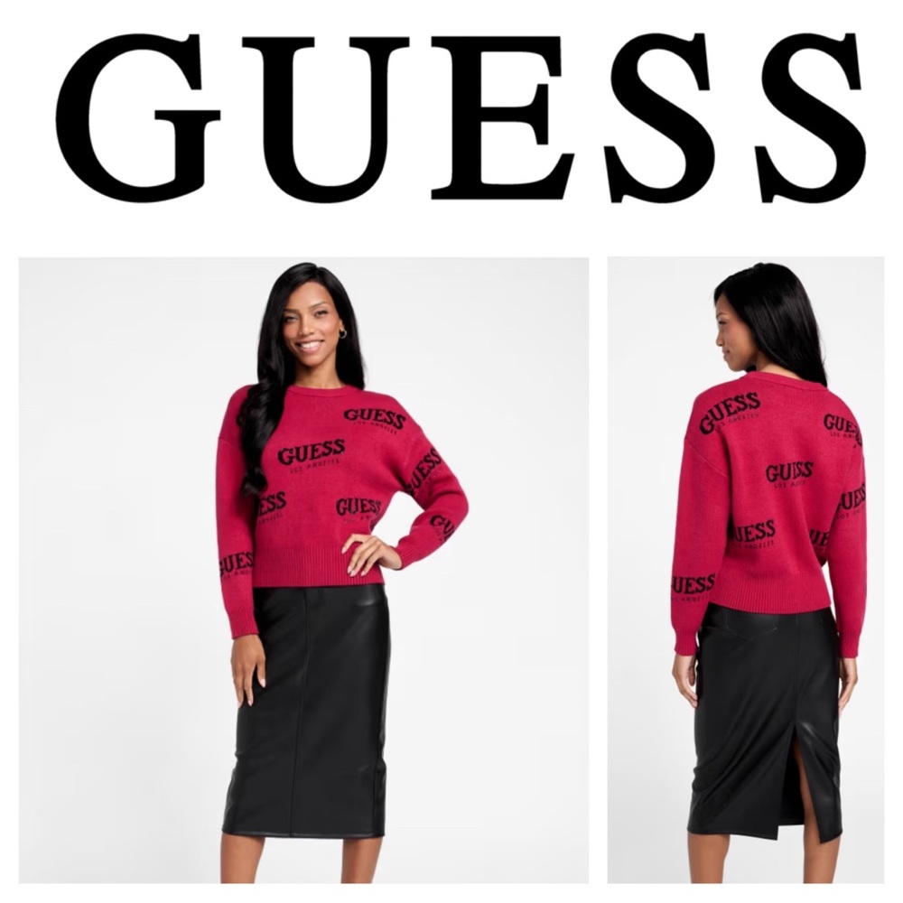 GUESS Red long sleeve sweater